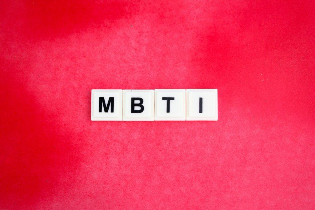 MBTI alphabet letters or Myers-Briggs Type Indicator words.