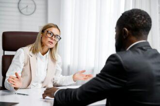 Hiring, interview. Refusal to work due to racism. Business woman refuses to hire an African American