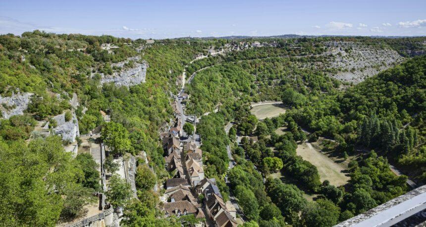 rocamadour in france seen from above from the church