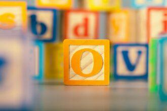 Photograph of colorful Wooden Block Letter O