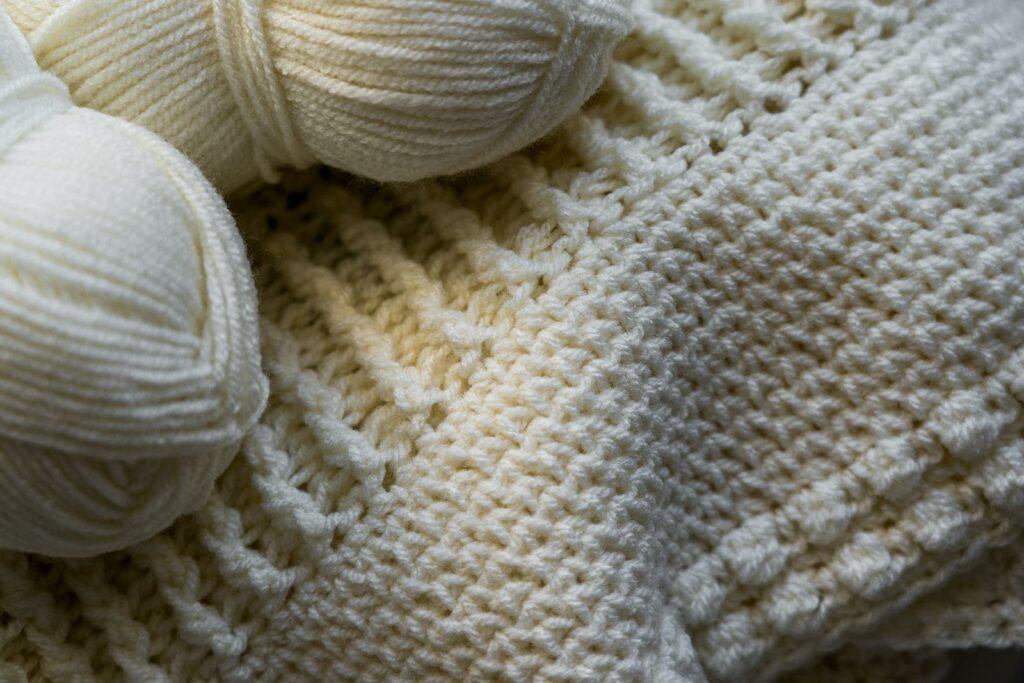 White Yarn on White Knit Textile