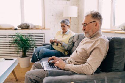 Senior couple relaxing on weekend