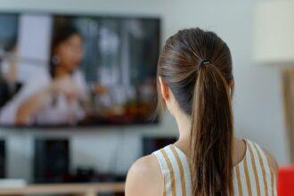 Woman watch tv at home