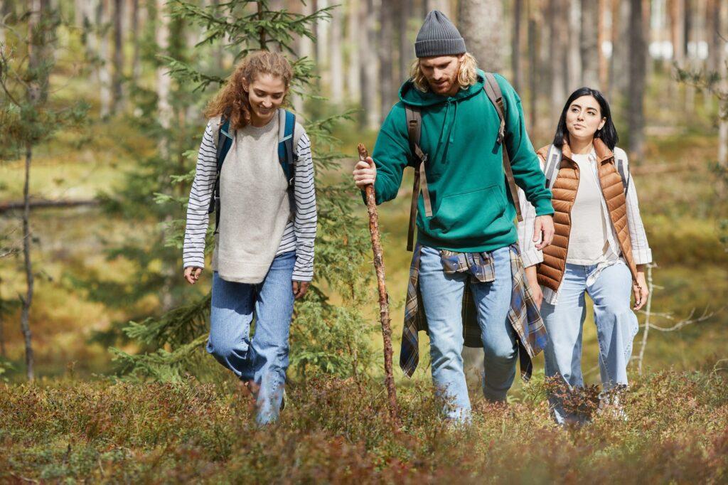 Hikers in Forest