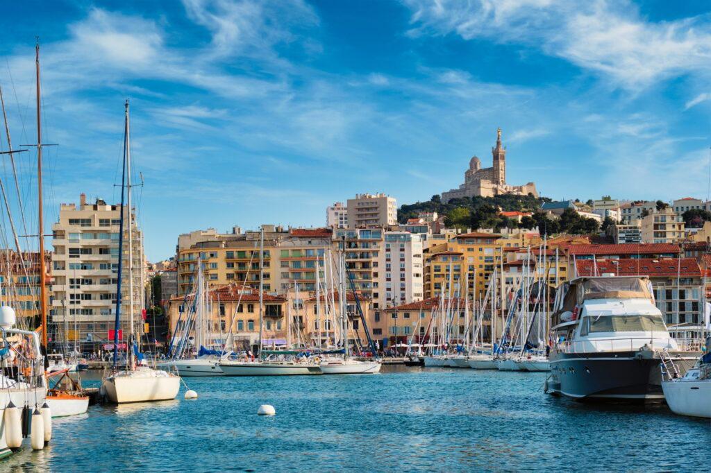 Marseille Old Port with yachts. Marseille, France