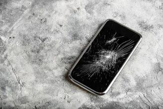 Smartphone with cracked screen