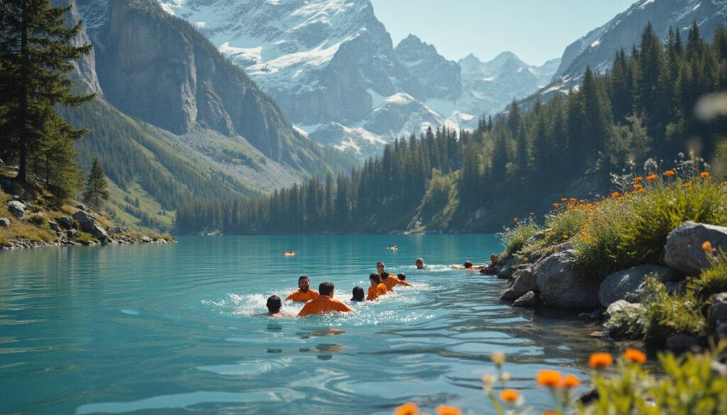découvrez la haute-savoie comme jamais auparavant ! plongez dans une expérience unique de baignade dans des eaux rafraîchissantes à 6 degrés. parfait pour les amateurs de sensations fortes et de nature, venez explorer des paysages montagneux à couper le souffle tout en vous revitalisant dans des eaux cristallines.