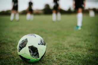 Green football on a field