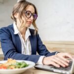 Woman during the business lunch