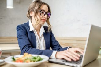 Woman during the business lunch