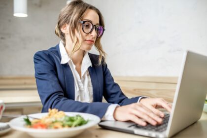 Woman during the business lunch