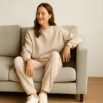 Femme en vêtements confortables