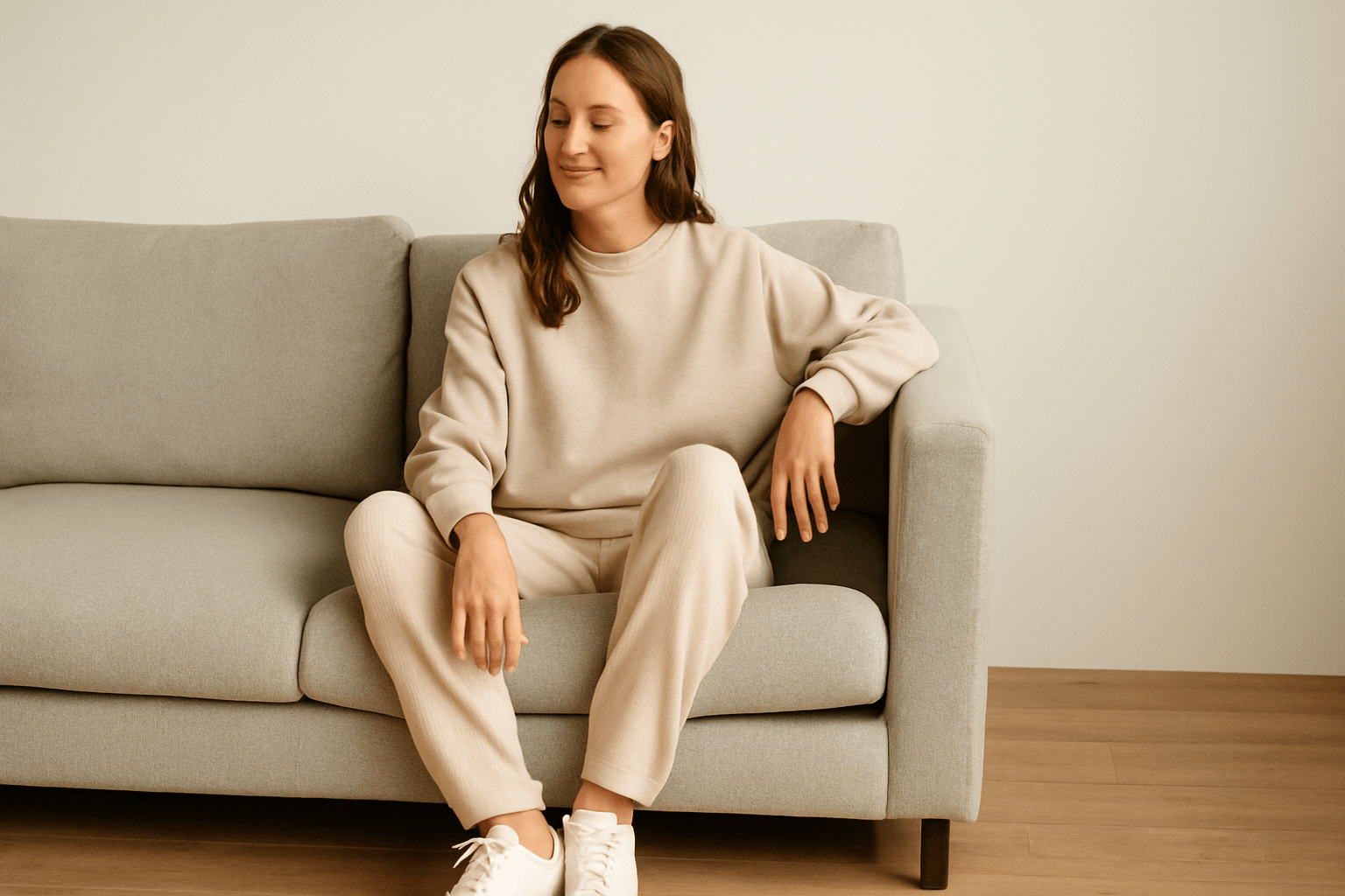 Femme en vêtements confortables