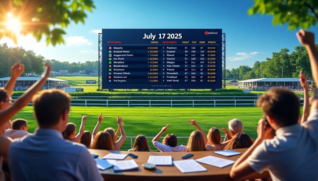 découvrez les résultats du quinté du jour du 17 juillet 2025 ! retrouvez les rapports détaillés, des analyses approfondies et mon avis éclairé sur les performances des chevaux. ne manquez pas cette occasion de vous informer et de maximiser vos paris !
