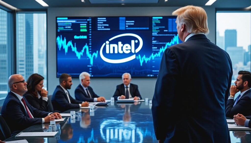 donald trump envisagerait d'investir dans intel suite à sa demande de départ du pdg de l'entreprise, suscitant de nouvelles spéculations sur l'avenir du géant technologique.