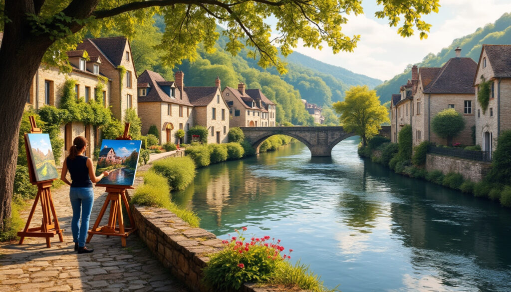 découvrez comment les artistes rendent hommage au patrimoine de beaulieu-sur-dordogne à travers leurs peintures, mettant en valeur l’histoire et la beauté locale lors d’une exposition inédite.