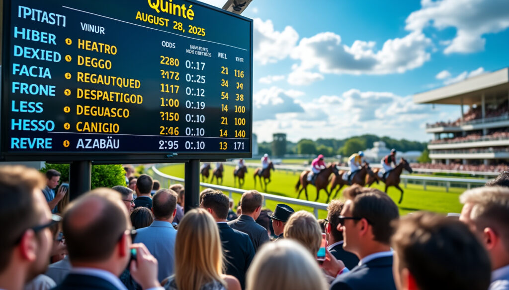 découvrez les résultats du quinté du jour du 28/08/2025 avec tous les rapports, une analyse détaillée des courses et mon avis d’expert pour vous aider à mieux comprendre les performances des chevaux et optimiser vos prochains paris.