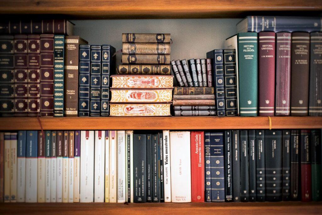 Rayonnages de livres anciens dans une bibliothèque